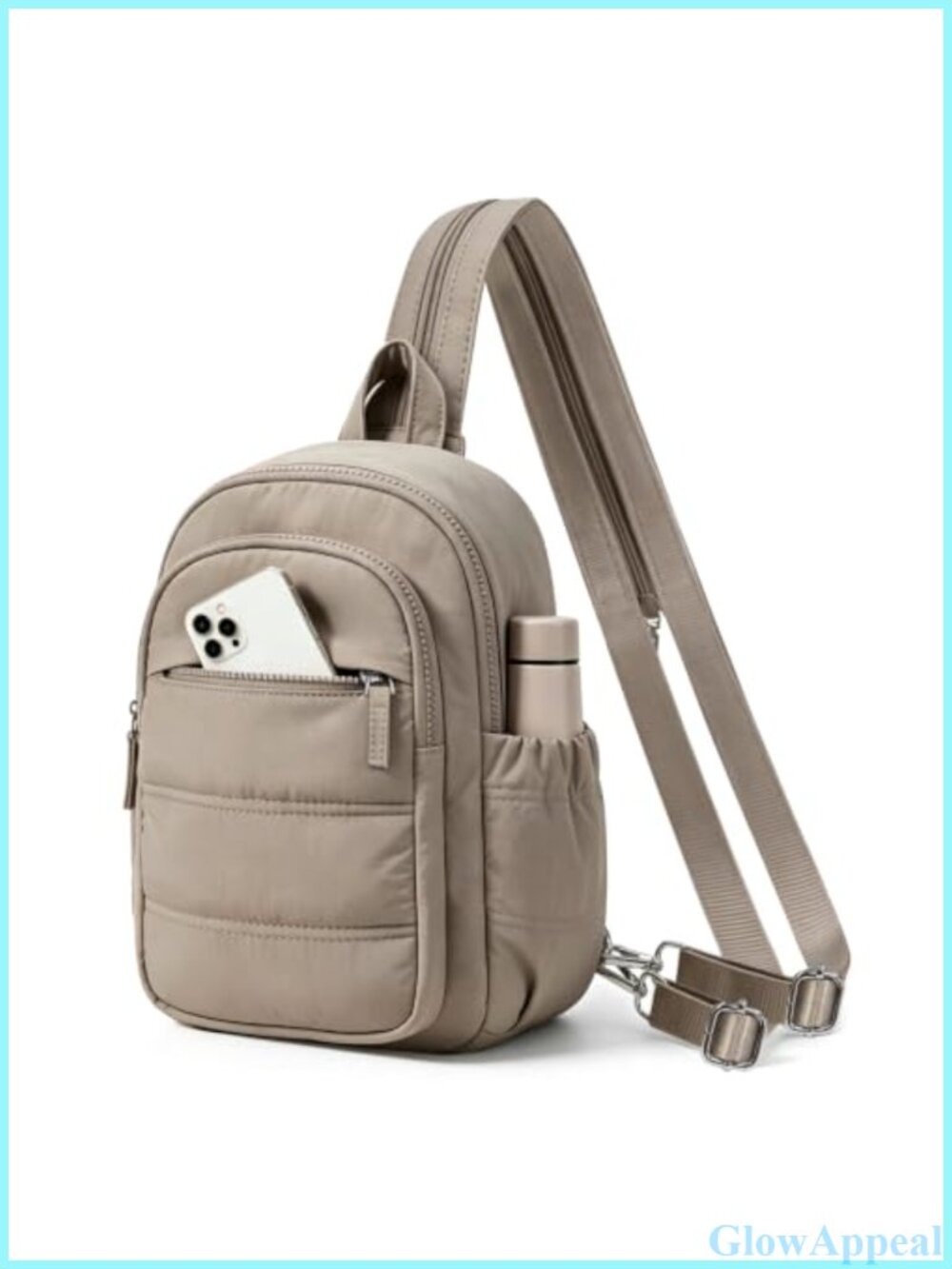 Puffer Crossbody Sling Bag Convertible Backpack Purse RFID Nylon Small